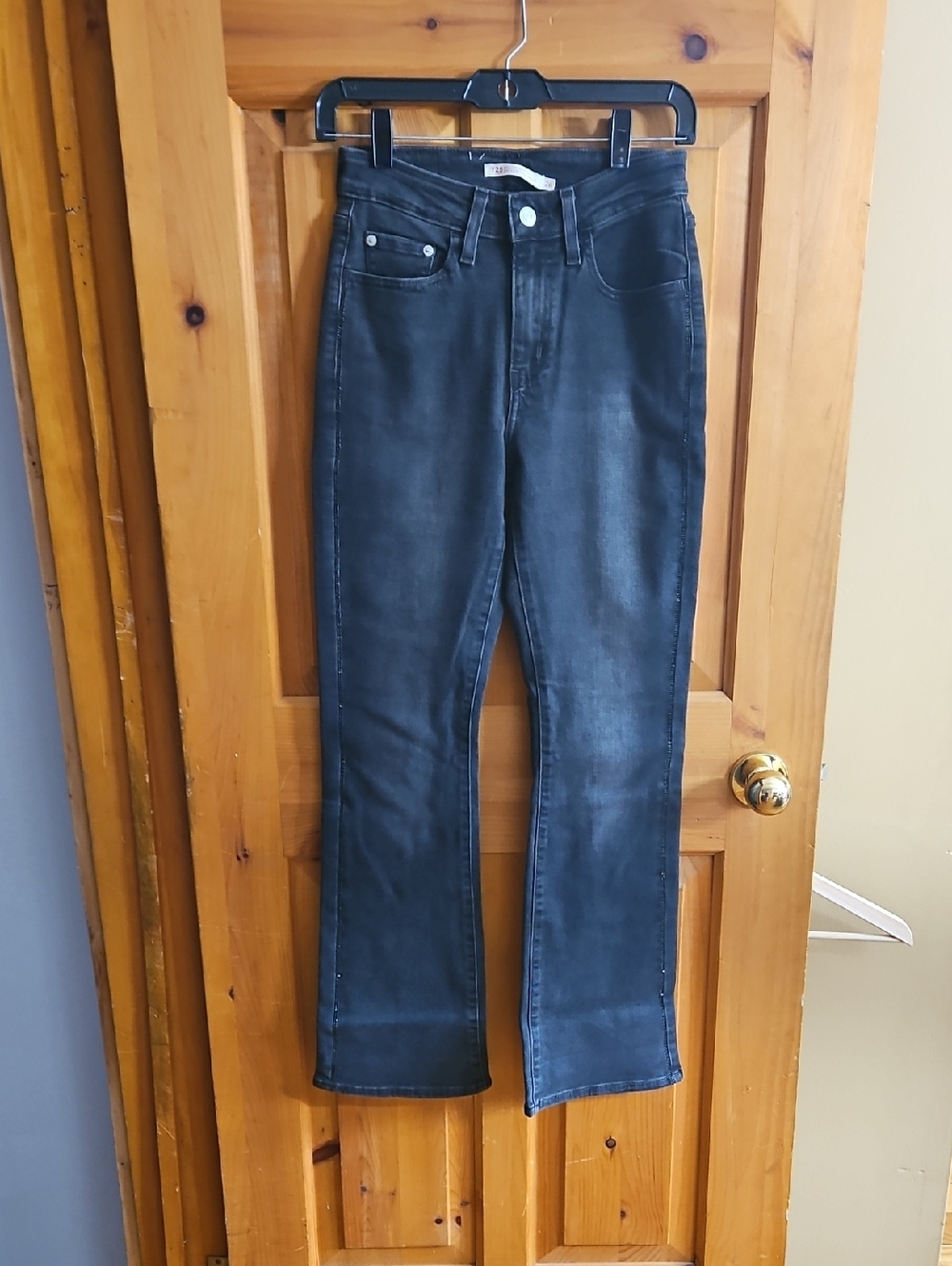 Women's Black Bootcut Jeans with Subtle Fade